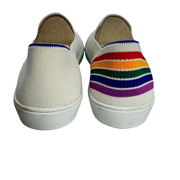 Rothy’s Women’s Pride SF Slip On White Sneaker Rainbow Size 10.5 LGBTQ Washable - Picture 14 of 16